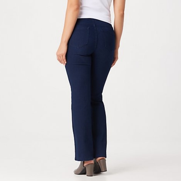 DENIM AND COMPANY PULL-ON 5POCKET MED WASH JEANS - Picture 4 of 4